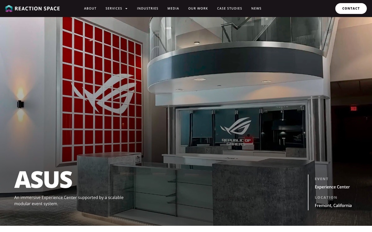 ASUS project page with event type and location details